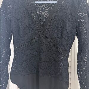 Guess Elegant Black Lace Blouse